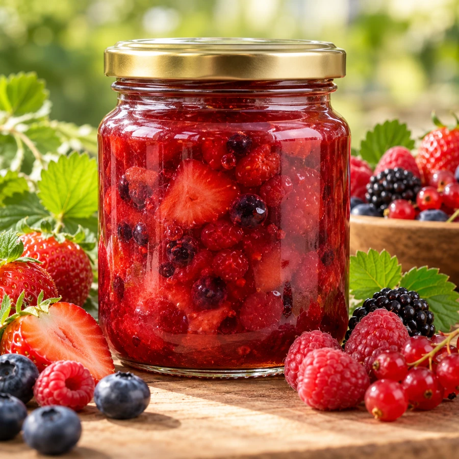 Compota de frutos rojos sin azúcar